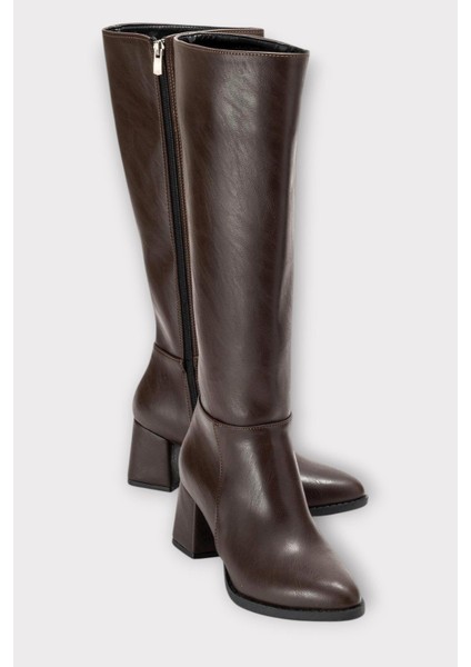 Topuklu Kadın Çizme Kahverengi fiyatları