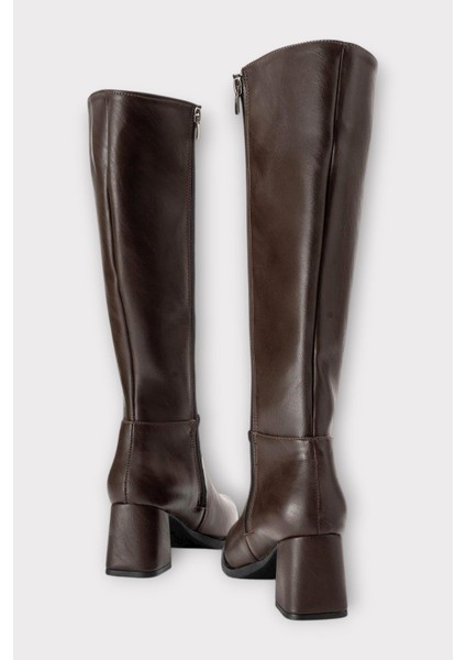 Topuklu Kadın Çizme Kahverengi fırsatları