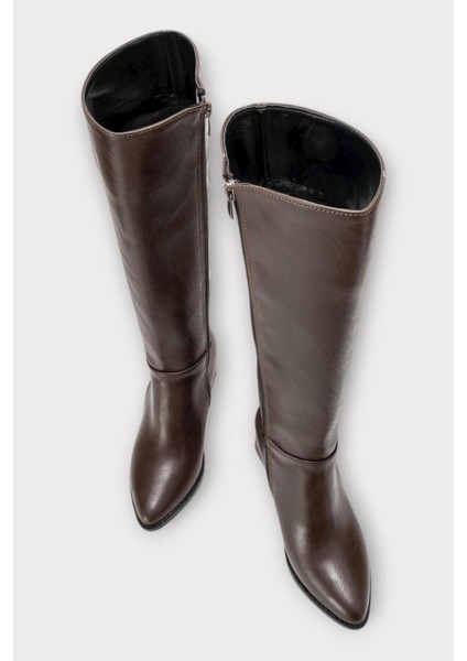 Topuklu Kadın Çizme Kahverengi indirimleri
