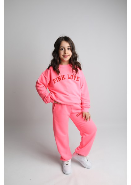 Neon Pembe Kız Çocuk İkili Takım