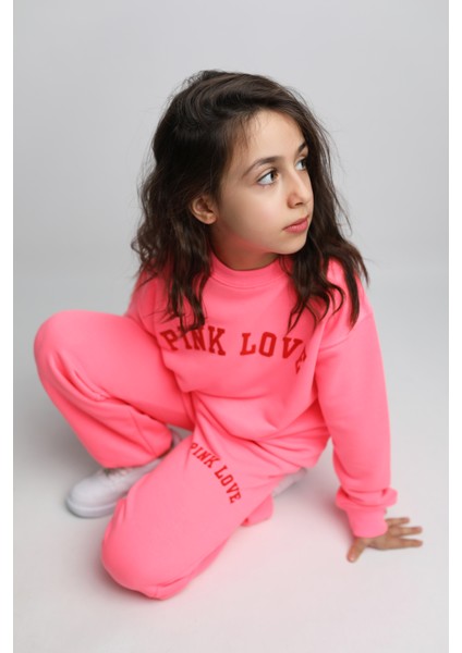 Neon Pembe Kız Çocuk İkili Takım modelleri