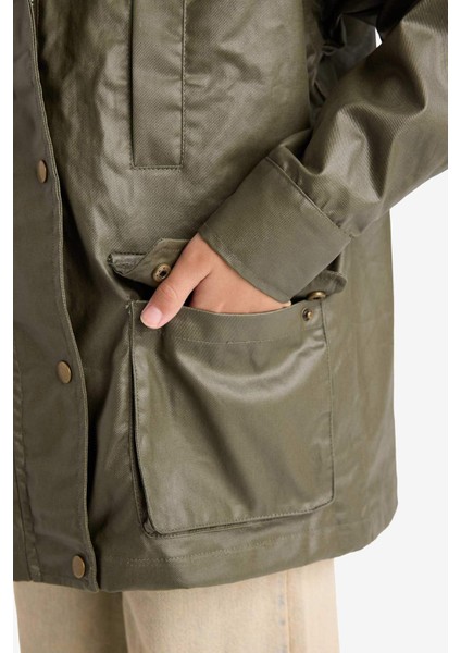 Kız Çocuk Kontrast Yaka Fermuarlı Parka F0047A825AU