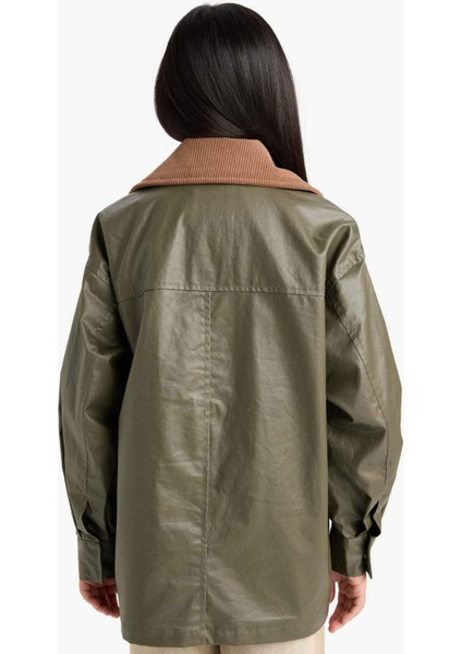 Kız Çocuk Kontrast Yaka Fermuarlı Parka F0047A825AU