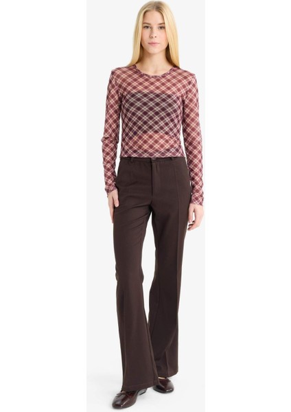 Coool Fitted Kareli Tül Uzun Kollu TIŞÖRT G3024AX25WN fiyatları