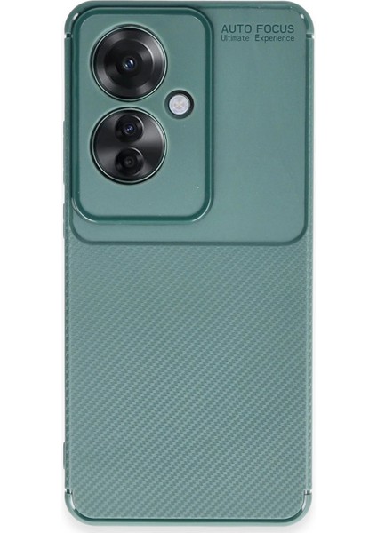 Oppo Reno 11F Kılıf Auto Focus Karbon Kapak - Koyu Yeşil - FKU2983-3216