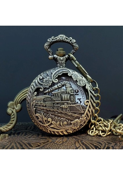 Tren Tasarımlı Köstekli Saat ( Lisinya )
