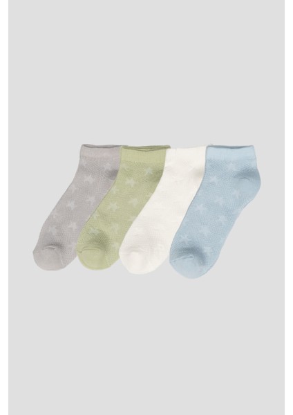 4 Çift Yazlık Pamuklu Erkek Çocuk Patik Çorabı