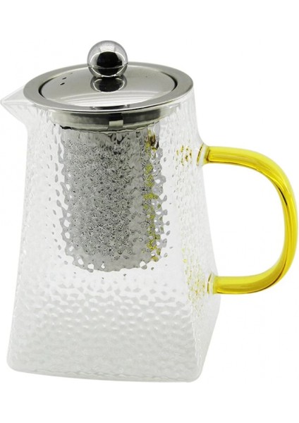 Kare Kabartmalı - Borosilikat Cam Demlik 550ML (K95)