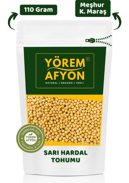 Yörem Afyon Kahramanmaraş Yöresinden Beyin Dostu Sarı Hardal Tohumu, Acırga, Manamıh, (Brassica Juncea) | 110GR.