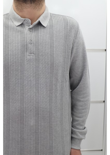 Fistan Store Erkek Desenli Spor Kesim Normal Kalıp Polo Yaka Selanik Kumaşlı Kışlık Kazak fiyatları