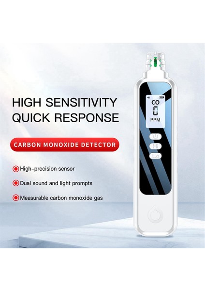 Seyahat Için Taşınabilir Karbon Monoksit Dedektörleri, LCD 2 Aaa Pille Birlikte El Tipi Co Detektörü, (Beyaz) (Yurt Dışından) fırsatları