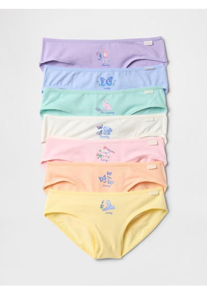 Kız Çocuk Çok Renkli Days Of The Week Bikini Briefs Külot (7'li)