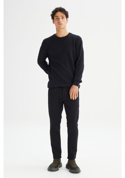 %100 Pamuk Regular Fit Normal Kesim Bisiklet Yaka Triko Kazak fiyatları