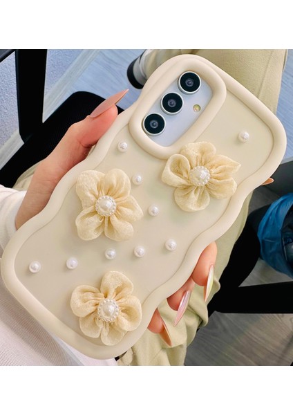 Samsung Galaxy A25 Uyumlu Tül Çiçek Tasarımlı Oyuncaklı Silikon Kılıf indirimleri