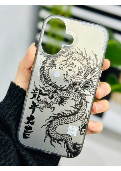 Iphone 16 Uyumlu Metalik Electro Ejder Tasarımlı Silikon Kılıf