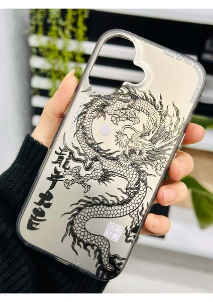 Iphone 16 Uyumlu Metalik Electro Ejder Tasarımlı Silikon Kılıf