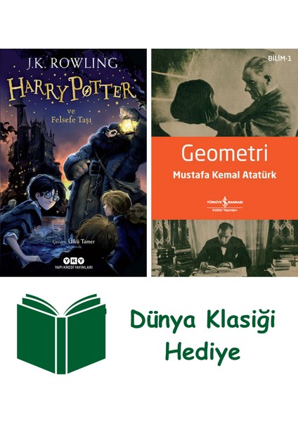 Harry Potter ve Felsefe Taşı + Geometri + Dünya Klasiği Hediye