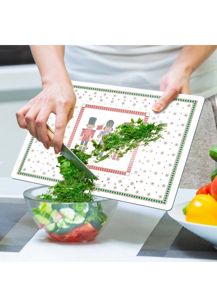 Cam Kesme Tahtası ve Sunumluk Yılbaşı Fındıkkıran Desenli 30X40 cm indirimleri