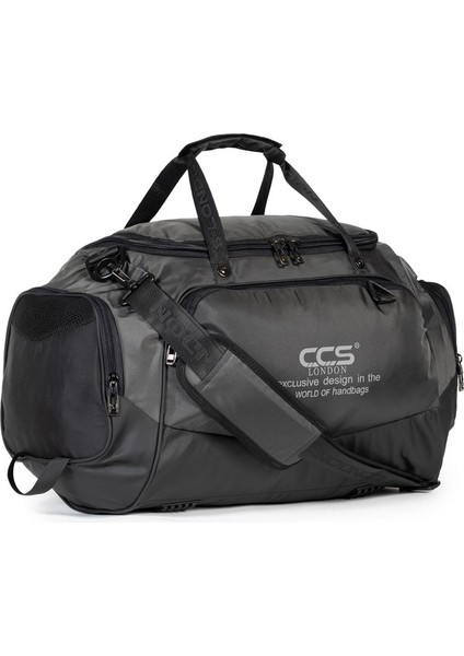 Çok Gözlü Ayakkabı Bölmeli Seyehat & Spor Fitness Çantası Gri