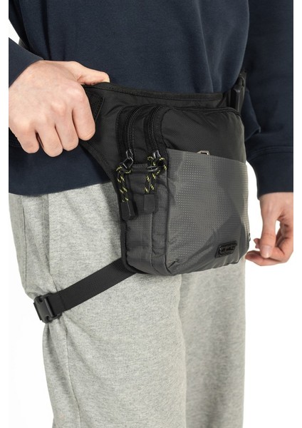 Organize Edilmiş Taşıma Çok Bölmeli ve Su Geçirmez Bacak Çantası Gri