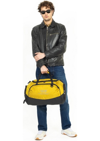 Çok Gözlü Ayakkabı Bölmeli Seyehat & Spor Fitness Çantası Sarı fiyatları