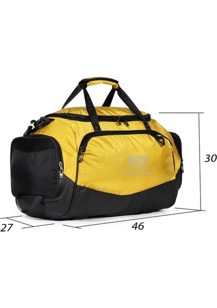 Çok Gözlü Ayakkabı Bölmeli Seyehat & Spor Fitness Çantası Sarı modelleri
