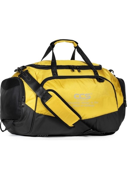 Çok Gözlü Ayakkabı Bölmeli Seyehat & Spor Fitness Çantası Sarı