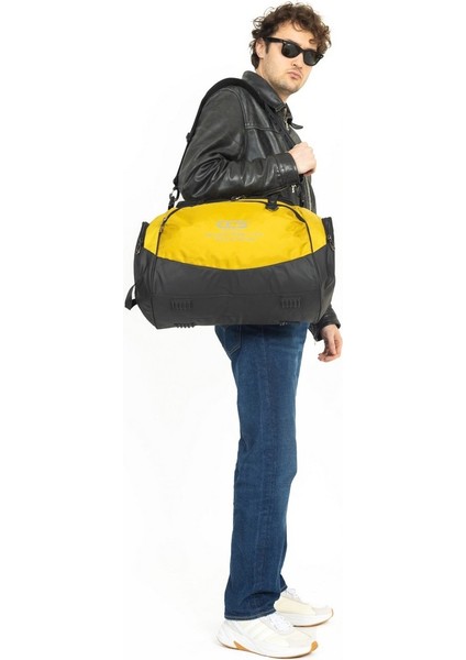 Çok Gözlü Ayakkabı Bölmeli Seyehat & Spor Fitness Çantası Sarı