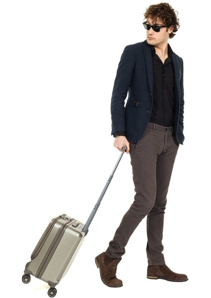 Tsa Sifreli 15,6 Inç Laptop ve Tablet Bölmeli USB Girişli Pilot Çantası Gold