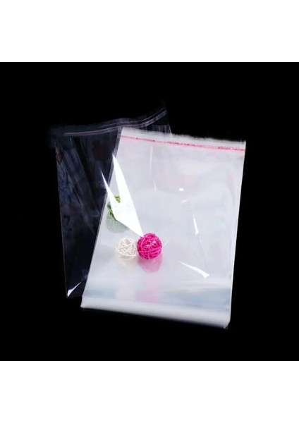 200 Adet 15X25 cm Bantlı Yapışkanlı Şeffaf Opp Jelatin Poşet ( 15X20+5) fiyatları