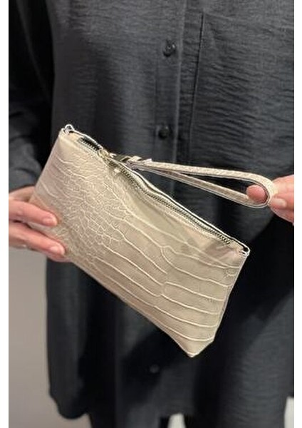 Kadın Vizon Kroko Pörtföy El Çantası Croco modelleri