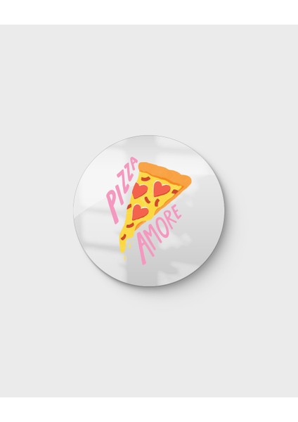 Mood Ayna Pizza Amore - Tasarım Ayna, Pinterest Dekoru, Dekoratif Baskılı Ayna, Yazılı Ayna