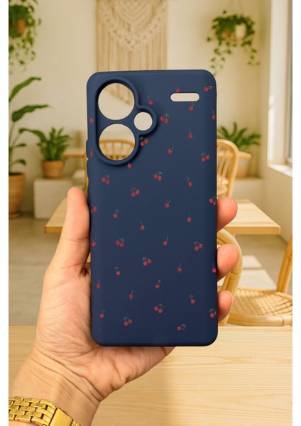 Xiaomi Redmi Note 13 Pro Plus-Mini Kiraz Desenli Silikon Darbe Emici Klasik Korumalı Rubber Kılıf fiyatları