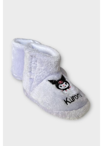 Çocuk Kuromi Nakış Detaylı Panduf Lila modelleri
