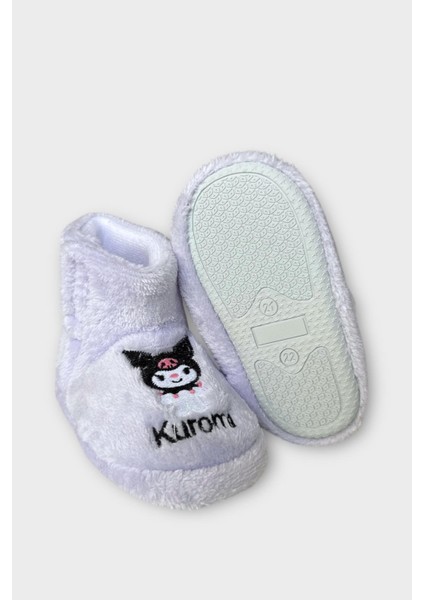 Çocuk Kuromi Nakış Detaylı Panduf Lila