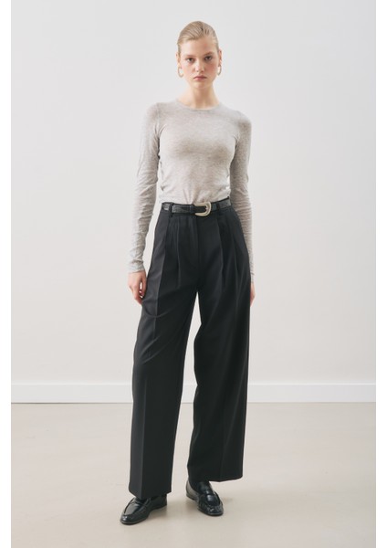 Classıc Pileli Pantolon Siyah