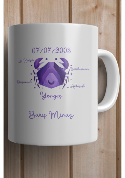 Yengeç Burcu Yılbaşı Hediyesi Kişiye Özel Kupa Bardak fiyatları