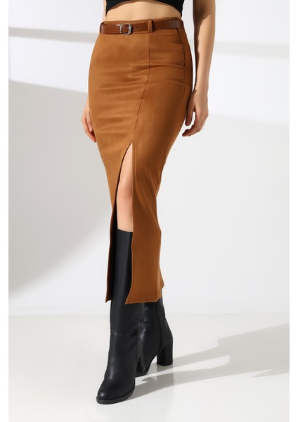 Süet Etek Uzun Boy Yırtmaçlı modelleri