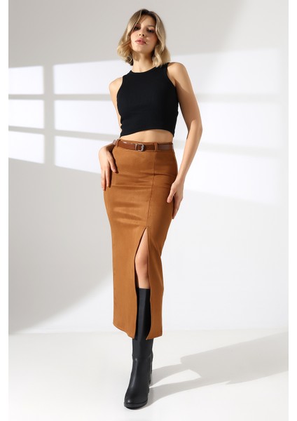 Süet Etek Uzun Boy Yırtmaçlı fırsatları