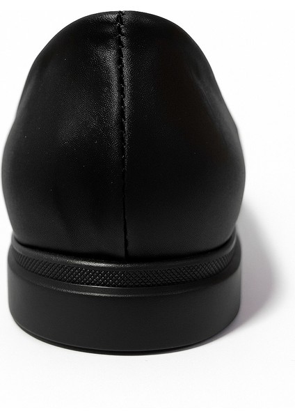 Siyah Hakiki Deri Düz Ortopedik Termo Kaymaz Taban Kız Çocuk Babet - Ayakkabı fırsatları