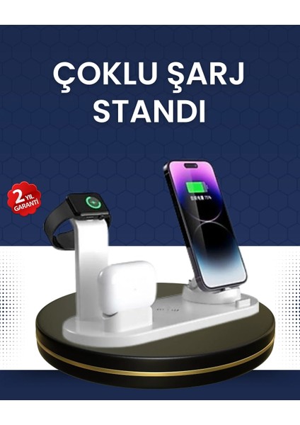 Modern Tasarımlı Çok Fonksiyonlu Kablosuz Şarj Standı