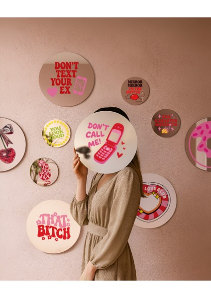Mood Ayna Don't Call Me - Tasarım Ayna, Pinterest Dekoru, Dekoratif Baskılı Ayna, Yazılı Ayna fiyatları
