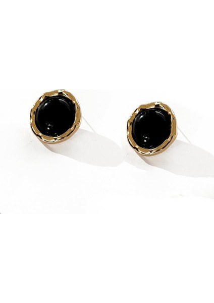 Gold Detaylı Renkli Yuvarlak Çelik Vintage Küpe fiyatları