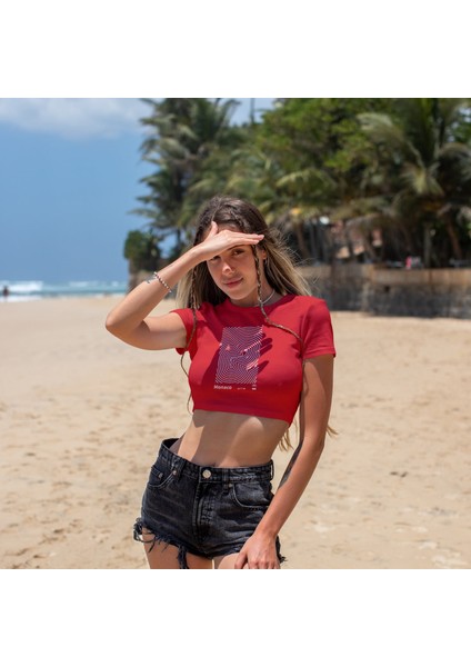 Circuit De Monaco Artwork Crop Tişört - Kırmızı fiyatları