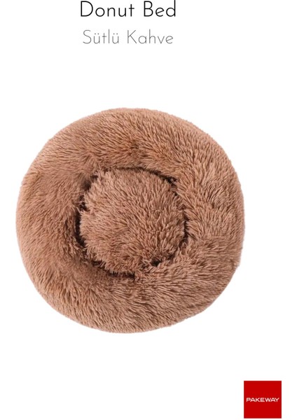 Anti Stres Yıkanabilir Kaydırmaz Pofuduk Peluş Kedi Köpek Yatağı