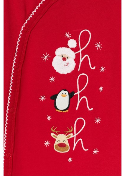 Kırmızı Yılbaşı Tema Baskılı Kız Bebek Tulum - Nixie fiyatları