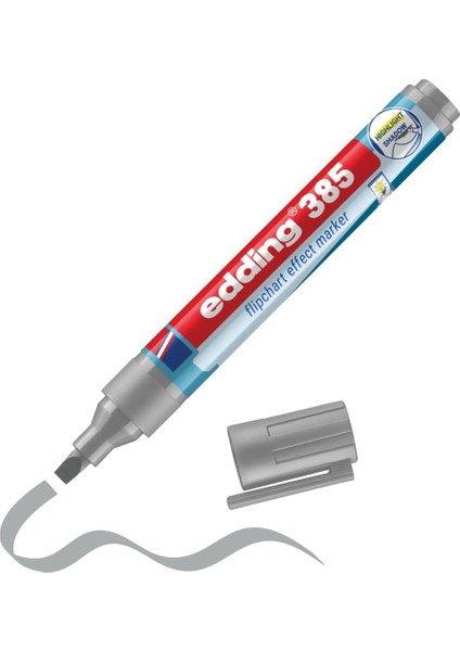 385 Flipchart Efekt Markörü Gümüş Gri