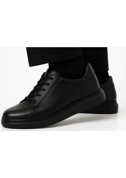 Siyah Mat Hakiki Deri Bağcıklı Günlük Ayakkabı fiyatları