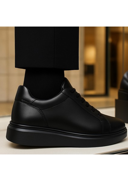 Siyah Mat Hakiki Deri Bağcıklı Günlük Ayakkabı modelleri