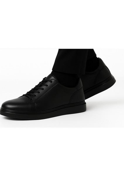 Siyah Mat Hakiki Deri Bağcıklı Günlük Ayakkabı indirimleri